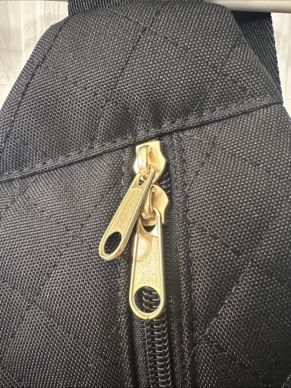 Canvelle Quilted Black Sling Bag - Side Release Buckle - Picture 3 of 7